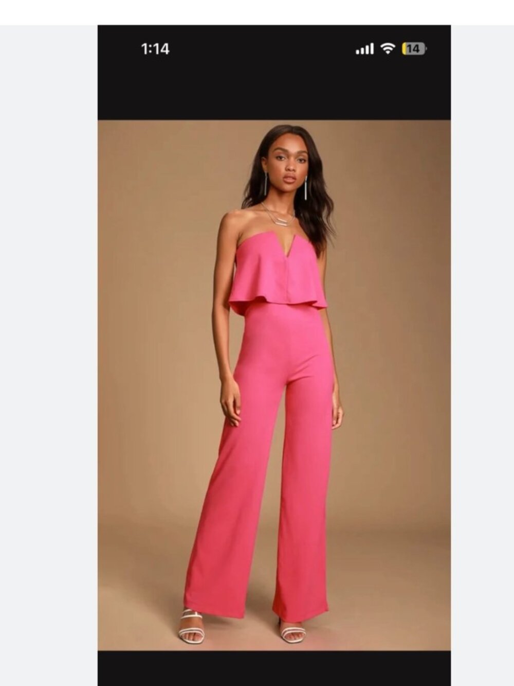 Saints Off The Shoulder Jumpsuit Pink Size Small NWT Wide Leg Elegant - Picture 1 of 5